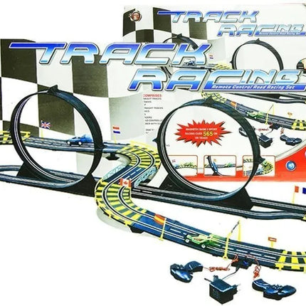 565 cm lenktynių trasa su 2 automobiliais