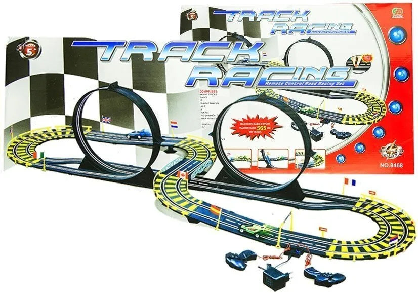 565 cm lenktynių trasa su 2 automobiliais