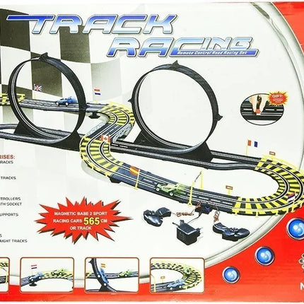 565 cm lenktynių trasa su 2 automobiliais