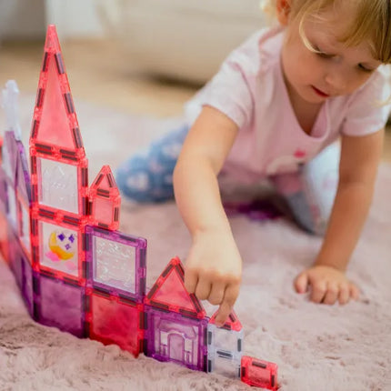 58 magnetinių kaladėlių rinkinys su princesių ir vienaragių motyvais, 3+