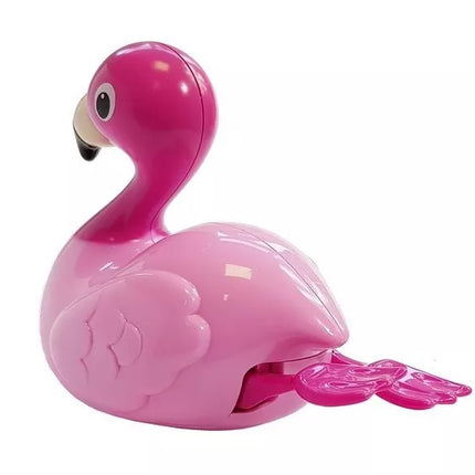 Rožinis maudynių flamingas – plūduriuoja ant vandens ir judina kojeles