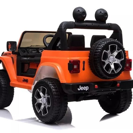 Elektrinis automobilis vaikams Jeep Wrangler Rubicon (oranžinis)