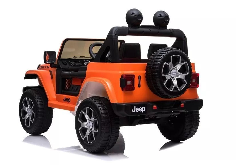 Elektrinis automobilis vaikams Jeep Wrangler Rubicon (oranžinis)