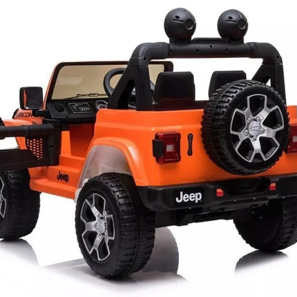 Elektrinis automobilis vaikams Jeep Wrangler Rubicon (oranžinis)