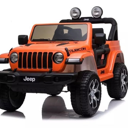 Elektrinis automobilis vaikams Jeep Wrangler Rubicon (oranžinis)