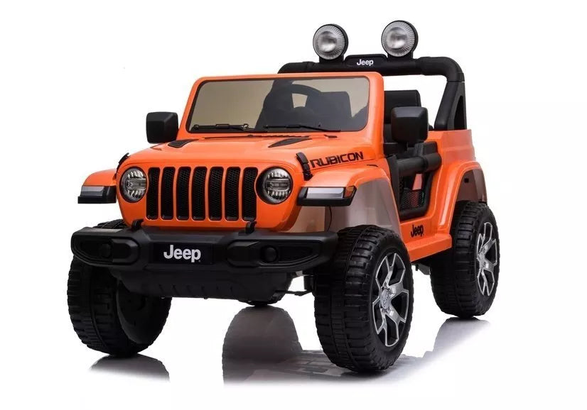 Elektrinis automobilis vaikams Jeep Wrangler Rubicon (oranžinis)