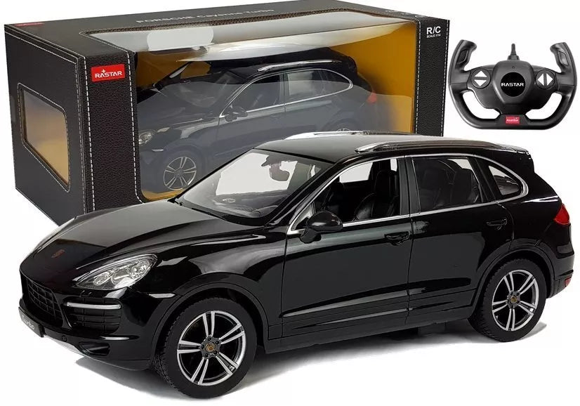 Porsche Cayenne Turbo RASTAR 1:14 – juodas nuotolinio valdymo automobilis (2.4G)