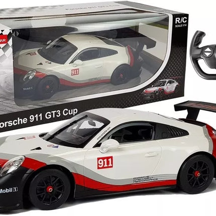 Automobilis R/C Porsche 911 GT3 CUP Rastar 1:14 Baltas