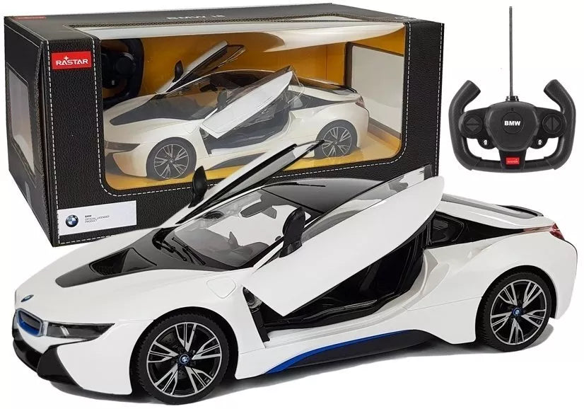 R/C automobilis BMW i8 Rastar 1:14 – baltas