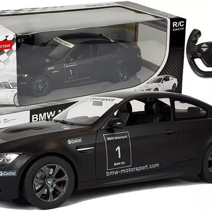 BMW M3 RASTAR 1:14 – juodas nuotolinio valdymo automobilis (2.4G)