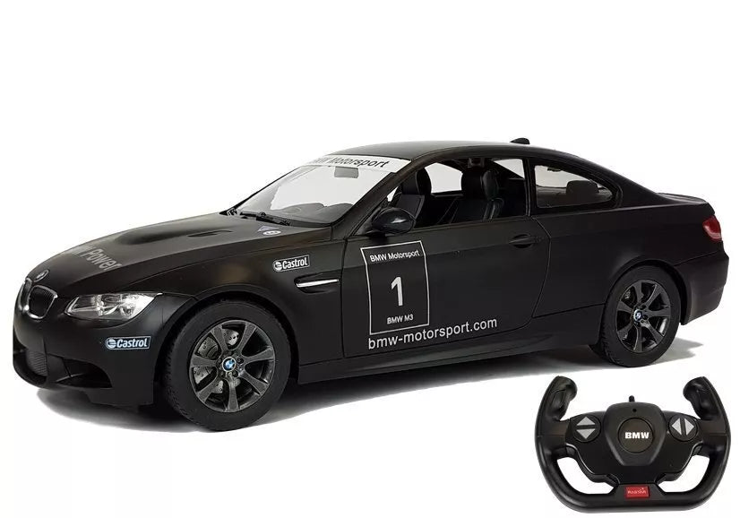 BMW M3 RASTAR 1:14 – juodas nuotolinio valdymo automobilis (2.4G)