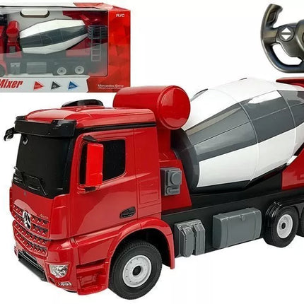 RC betono maišyklė Mercedes‑Benz Arocs Rastar 1:14 – raudona