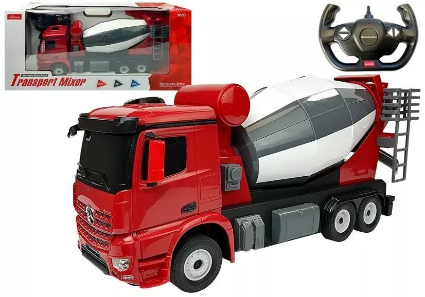 RC betono maišyklė Mercedes‑Benz Arocs Rastar 1:14 – raudona