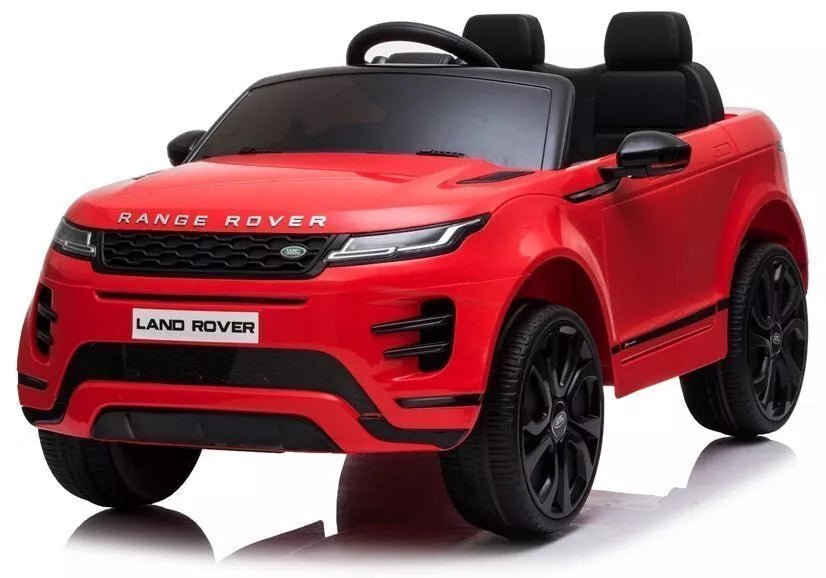 Range Rover Evoque – elektrinis vaikiškas automobilis, raudonos spalvos
