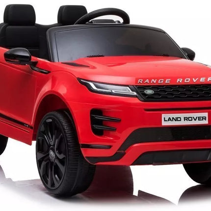Range Rover Evoque – elektrinis vaikiškas automobilis, raudonos spalvos