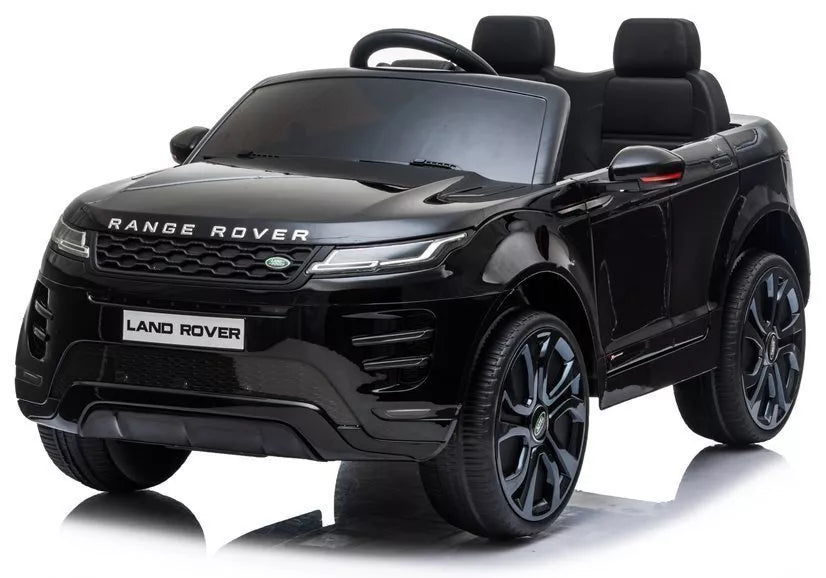 Range Rover Evoque – elektrinis vaikiškas automobilis, juodos spalvos
