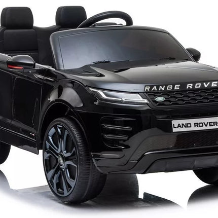 Range Rover Evoque – elektrinis vaikiškas automobilis, juodos spalvos