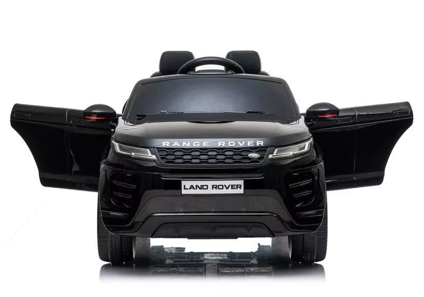 Range Rover Evoque – elektrinis vaikiškas automobilis, juodos spalvos