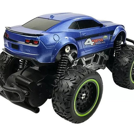 Nuotoliniu būdu valdomas bekelės automobilis Off-road R/C Blue High Wheels – mėlynas, 2.4G