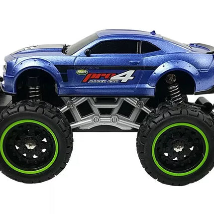 Nuotoliniu būdu valdomas bekelės automobilis Off-road R/C Blue High Wheels – mėlynas, 2.4G