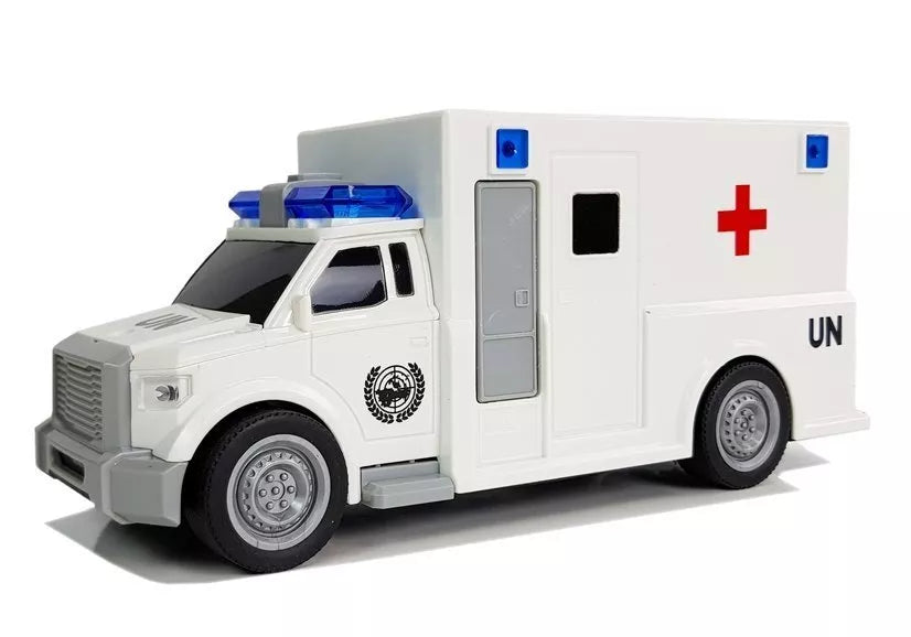 Interaktyvi greitosios pagalbos mašina Ambulance 1:20 su trinties pavara ir garsais