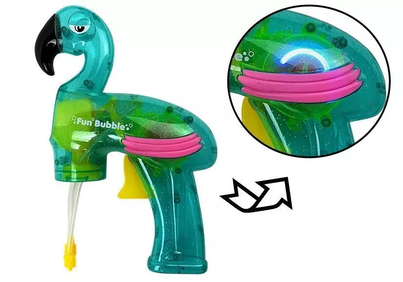 Muilo burbulų pistoletas Flamingas – mėlynas