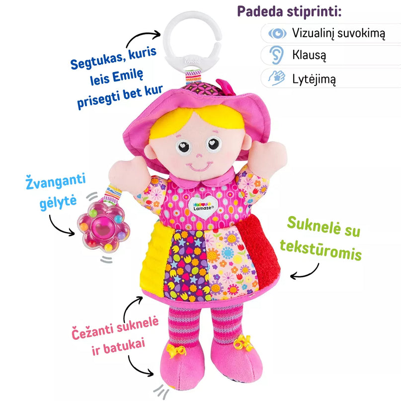 Sensorinis žaislas - lėlė „Mano draugė Emilė“