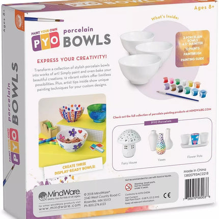PAŽEISTA PAKUOTĖ: Kūrybinis rinkinys "Paint Your Own Porcelain Bowls"