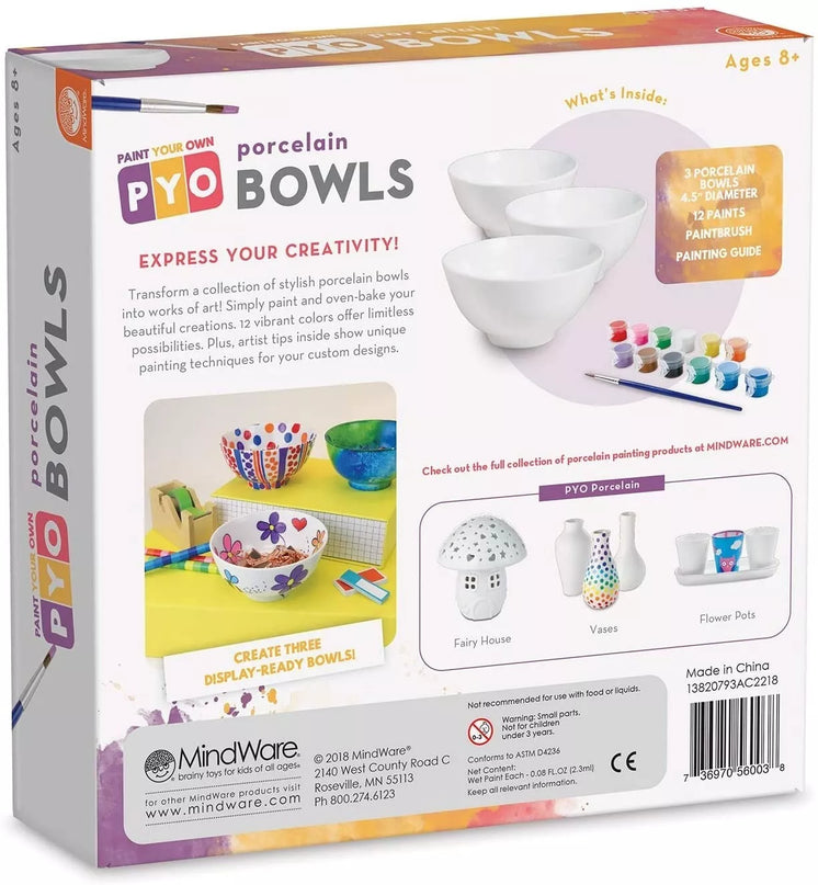 PAŽEISTA PAKUOTĖ: Kūrybinis rinkinys "Paint Your Own Porcelain Bowls"