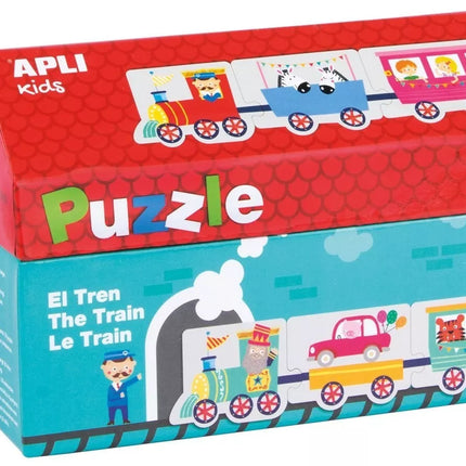 APLI dėlionė namelio formos dėžutėje „Traukinys“