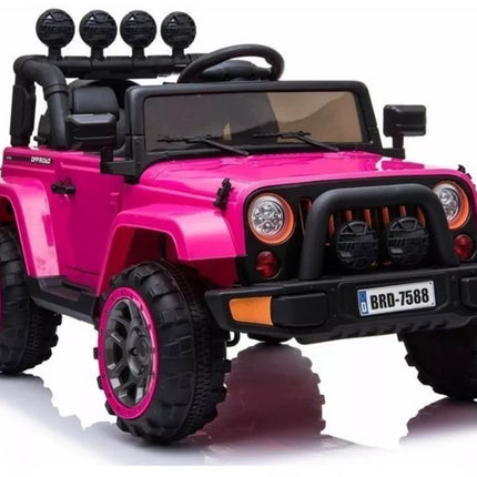 Elektrinis vaikiškas automobilis BRD‑7588 – rožinis, su pulteliu tėvams