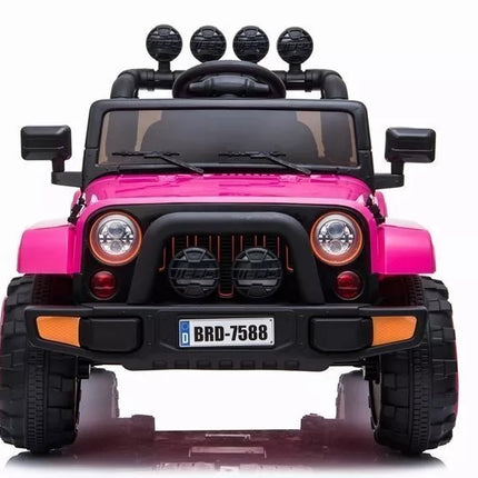 Elektrinis vaikiškas automobilis BRD‑7588 – rožinis, su pulteliu tėvams