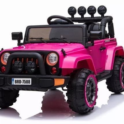 Elektrinis vaikiškas automobilis BRD‑7588 – rožinis, su pulteliu tėvams