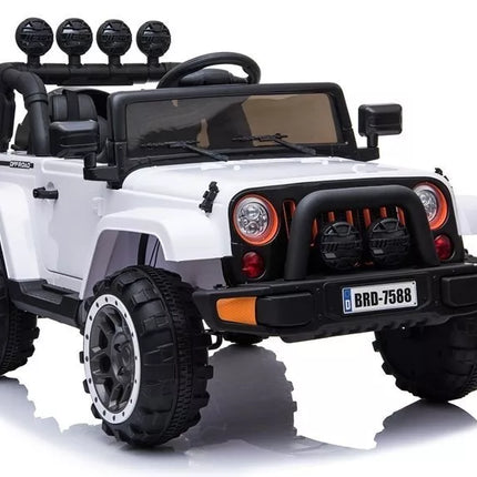 BRD‑7588 baltas elektrinis vaikiškas visureigis – 12V