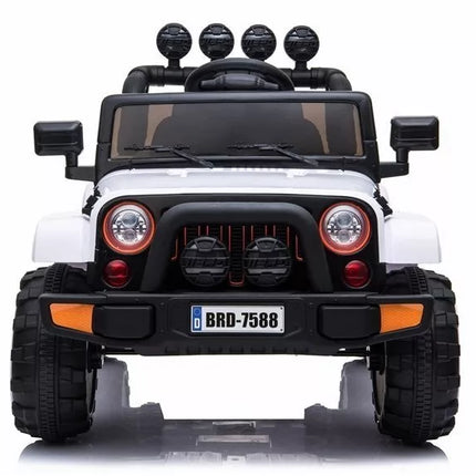 BRD‑7588 baltas elektrinis vaikiškas visureigis – 12V