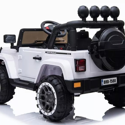BRD‑7588 baltas elektrinis vaikiškas visureigis – 12V