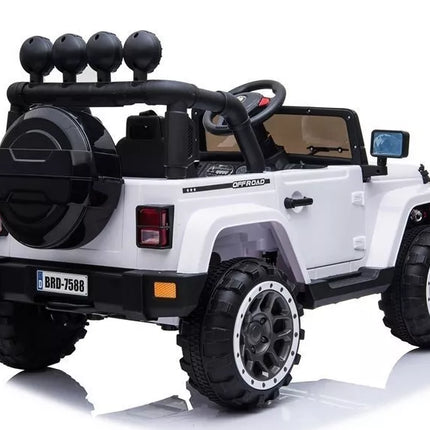BRD‑7588 baltas elektrinis vaikiškas visureigis – 12V
