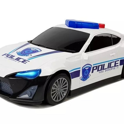 Policijos automobilis 2in1 su garažu, šviesomis ir garsais