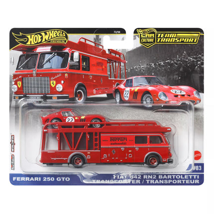 HOT WHEELS automodeliukų rinkinys – vilkikas ir lenktyninis automobilis (FLF56)