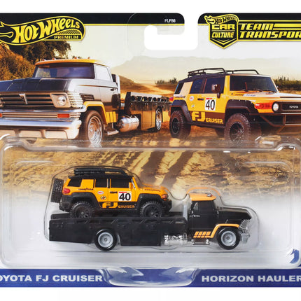 HOT WHEELS automodeliukų rinkinys – vilkikas ir lenktyninis automobilis (FLF56)
