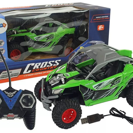Nuotoliniu būdu valdomas bekelės automobilis Cross Country 1:16, 27 MHz – žalias