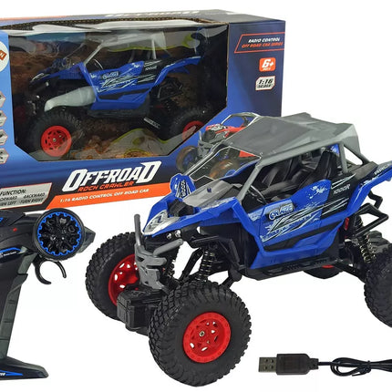 Nuotoliniu būdu valdomas 2,4 GHz 1:16 mėlynos spalvos visureigis