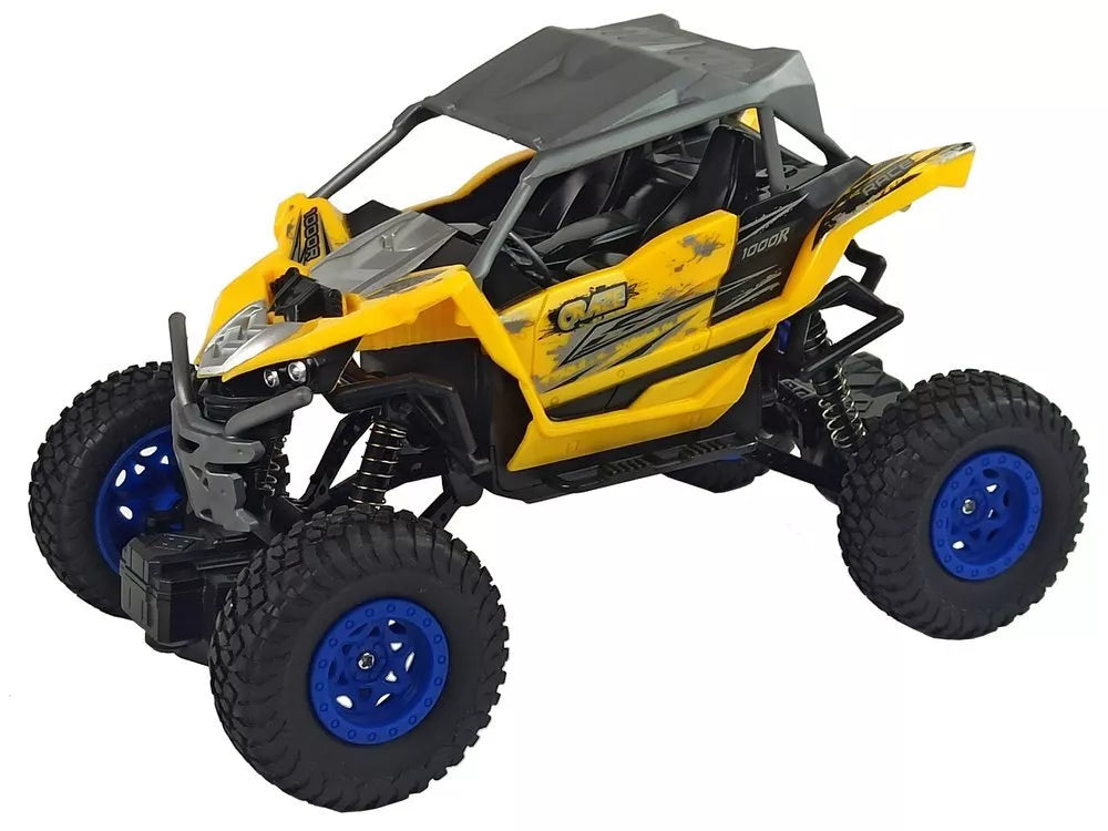 Nuotoliniu būdu valdomas bekelės automobilis Cross Country 1:16, 27 MHz – geltonas