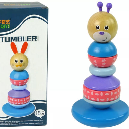 Edukacinė medinė meškiuko piramidė