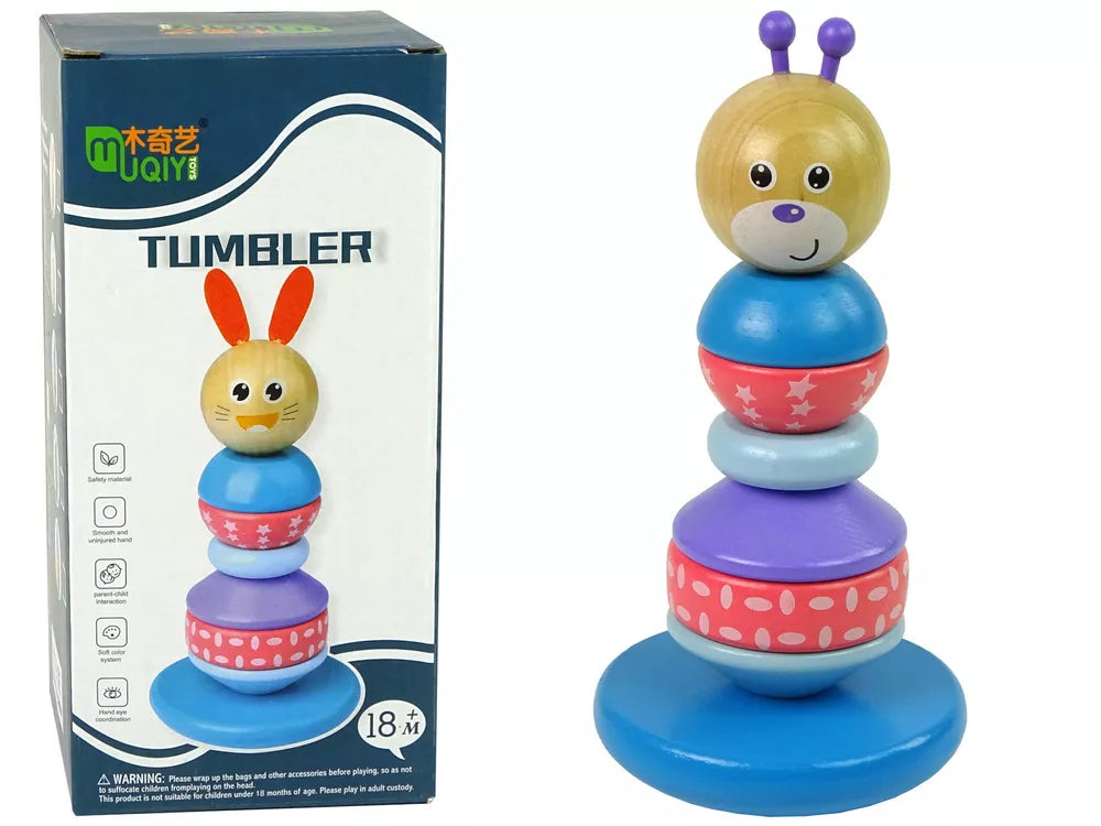 Edukacinė medinė meškiuko piramidė