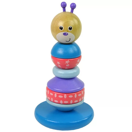 Edukacinė medinė meškiuko piramidė