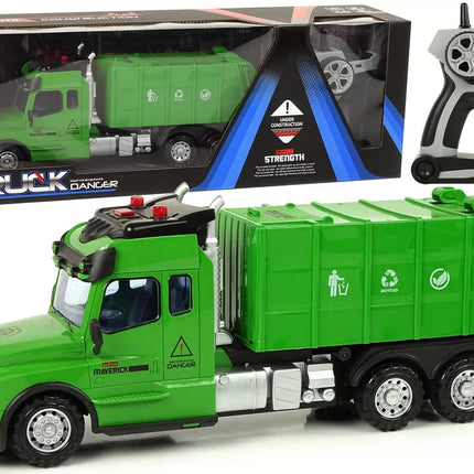 Nuotoliniu būdu valdomas šiukšliavežis Pilot 2.4G Lights Sounds Green
