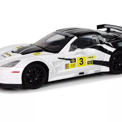 Nuotoliniu būdu valdomas sportinis automobilis Corvette C6.R 1:18, 2.4 GHz – baltas