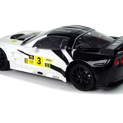 Nuotoliniu būdu valdomas sportinis automobilis Corvette C6.R 1:18, 2.4 GHz – baltas