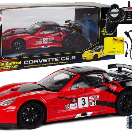 Lenktyninis sportinis automobilis R/C 1:18 Corvette C6.R raudonas 2.4 G žibintai